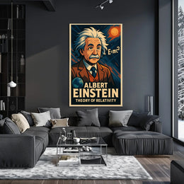 Albert Einstein Relativity Science Study Poster