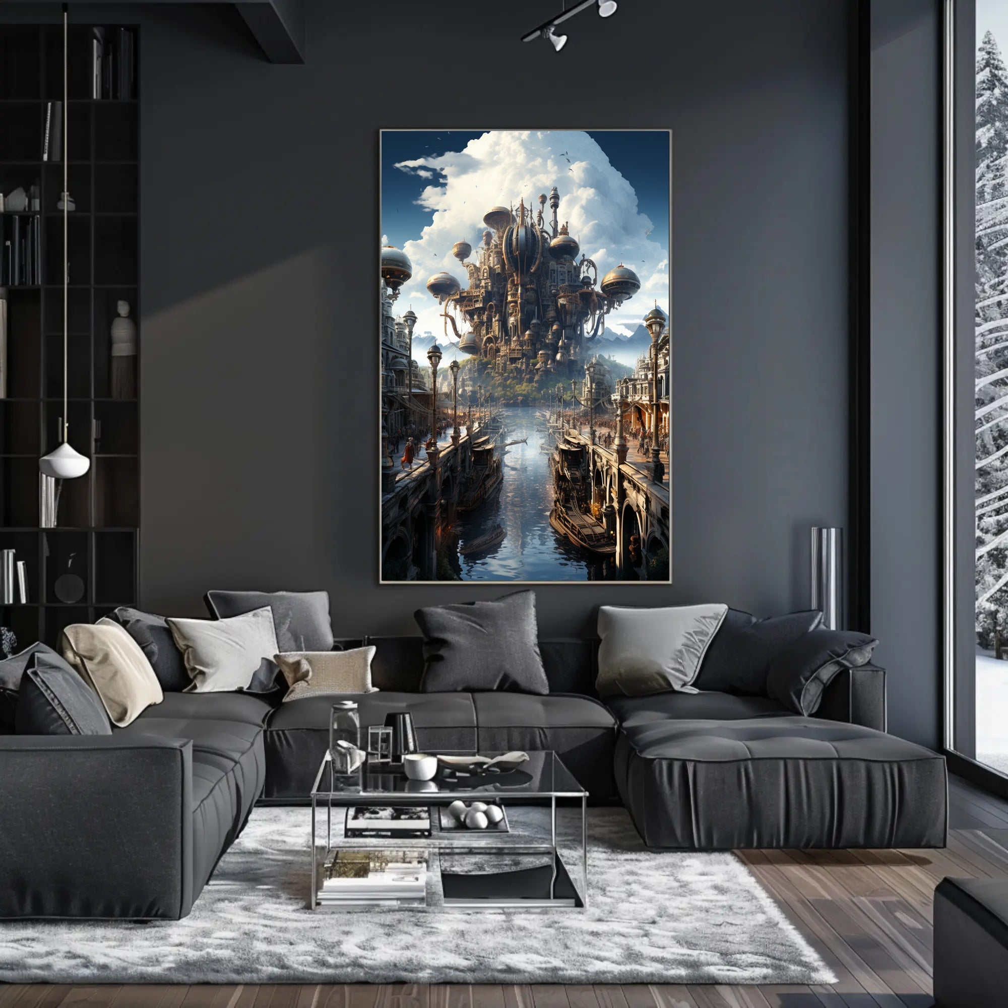 Steampunk Cityscape Poster