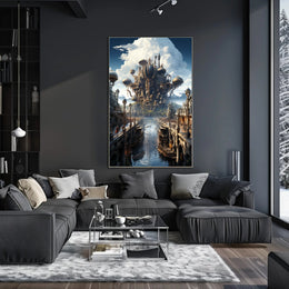 Steampunk Cityscape Poster