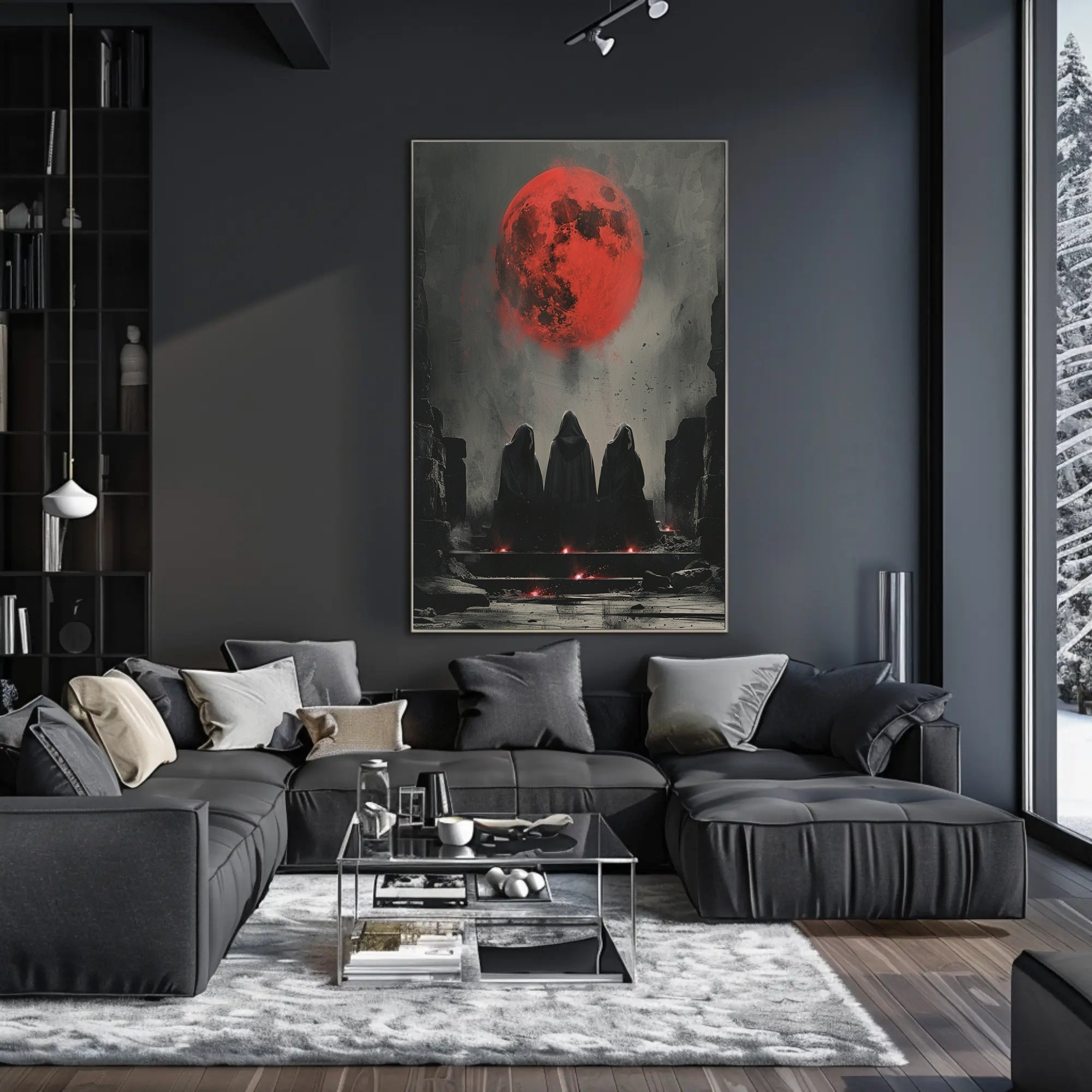 Dark Fantasy Ritual under Red Moon Fantasy or Mythology Poster PosterGoat