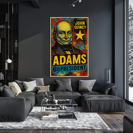 John Quincy Adams 6th President of the United States Graffiti Pop Art Poster