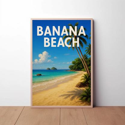 Banana Beach Tropical Paradise Poster Travel Poster