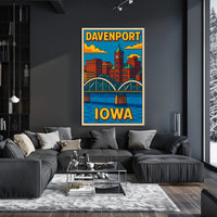 Davenport, Iowa A Vibrant Cityscape Poster