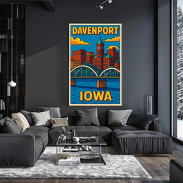 Davenport, Iowa A Vibrant Cityscape Poster