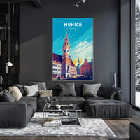 Munich New Town Hall Travel Poster