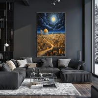 Stylized Middle Eastern Dome Cityscape Cultural Heritage Poster