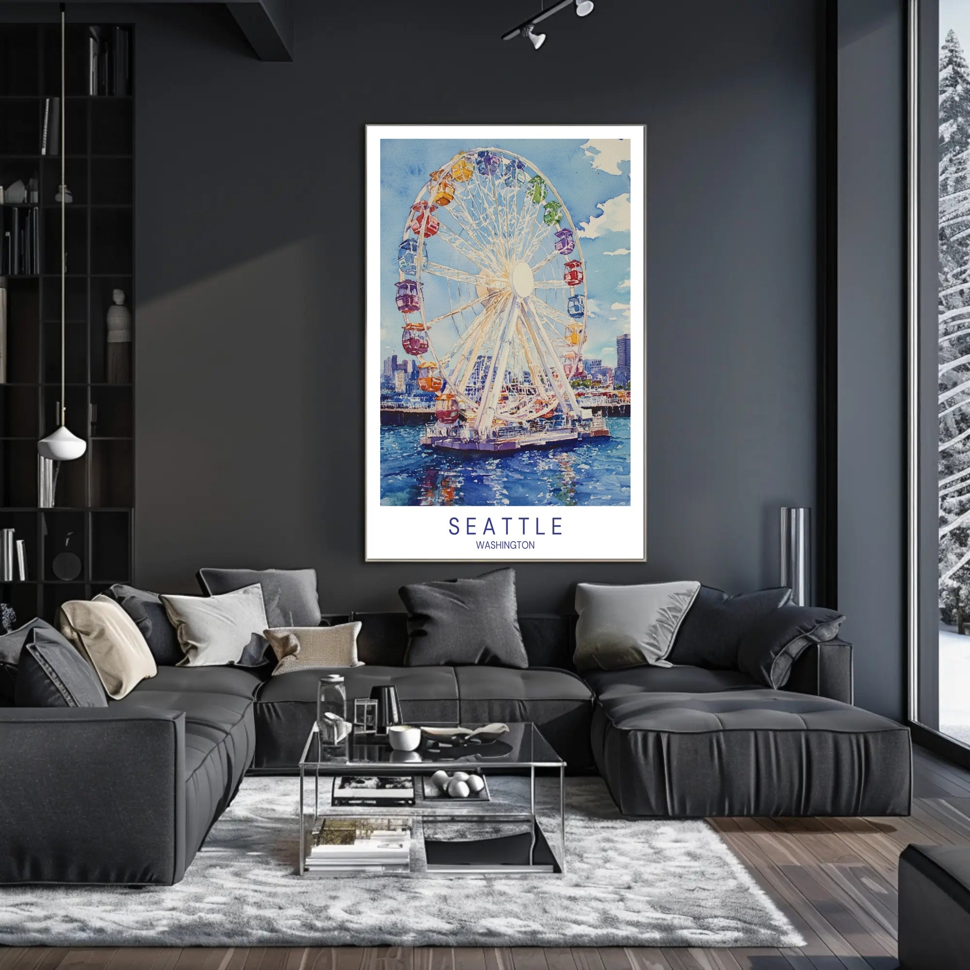Seattle Ferris Wheel Poster PosterGoat