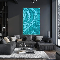 Intricate Teal Patterns Poster