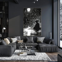 Serene Moonlit Water Journey: Artistic Poster PosterGoat