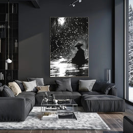 Serene Moonlit Water Journey: Artistic Poster PosterGoat
