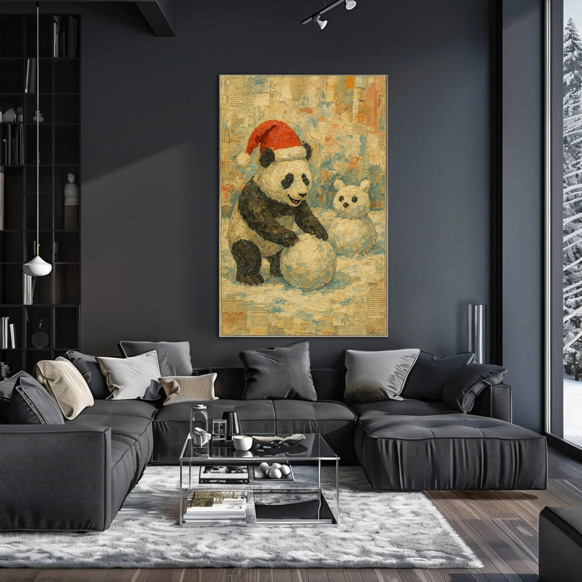 Festive Panda In Winter Wonderland Poster