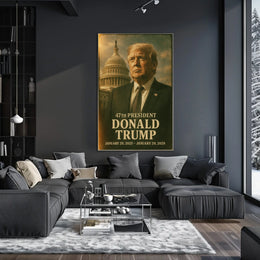 Donald Trump Visionary Amidst Historical Echoes Poster