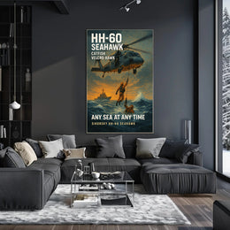 HH60 Seahawk  Any Sea at Any Time Poster PosterGoat