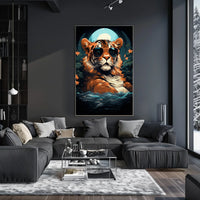 Tiger in Sunglasses Moonlit Jungle Animal Poster