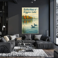 Higgins Lake Autumn Serenity - Artistic Poster