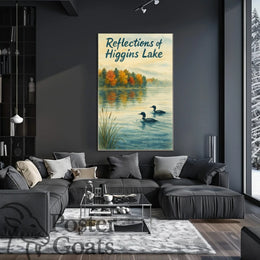 Higgins Lake Autumn Serenity - Artistic Poster