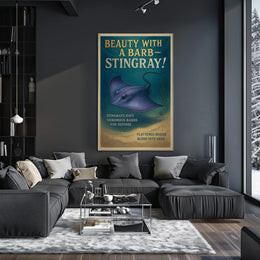 Beauty with a Barb Stingray Poster