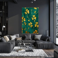 Golden Clovers Luxury Art Print Abstract or Artistic Poster