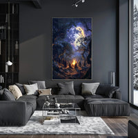 Mystical Moonlit Forest Gathering Fantasy or Mythology Poster PosterGoat
