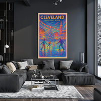 Cleveland Lakefront Glow Poster