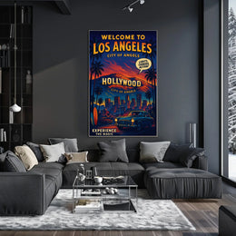 Los Angeles Retro Hollywood Travel Poster Art