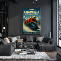 1924 Chamonix Bobsleigh Team Poster