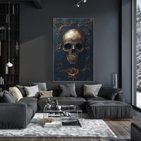 Ornate Skull And Roses Poster