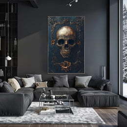 Ornate Skull And Roses Poster