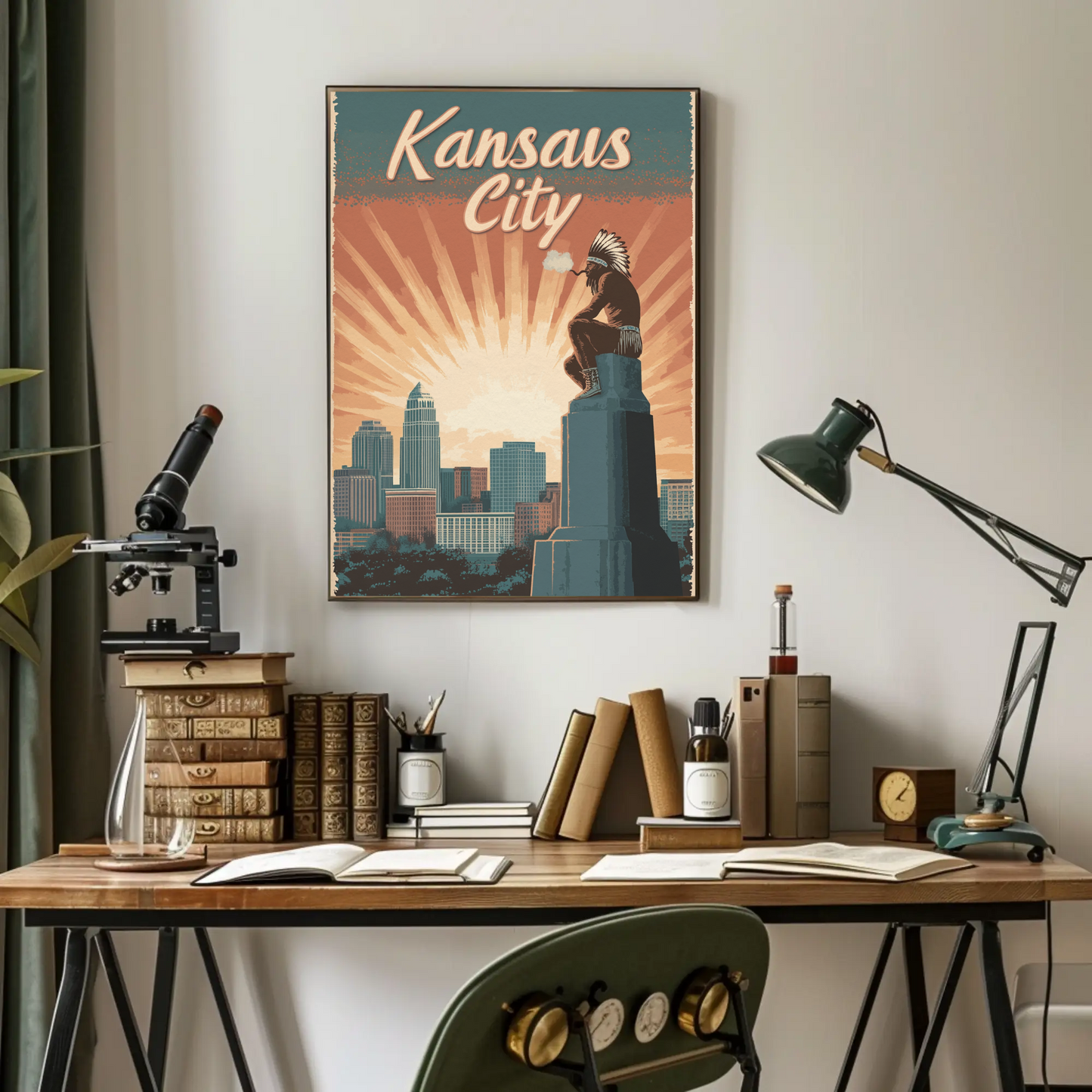 Kansas City Vintage Poster Native Heritage