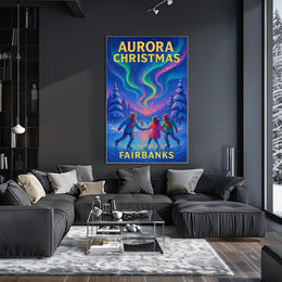 Aurora Christmas In Fairbanks Poster