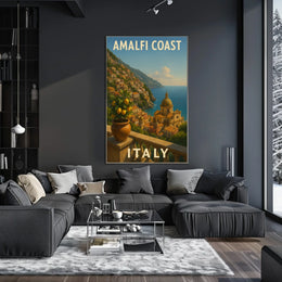 Amalfi Coast Italy Poster Wall Art Print Museum Quality