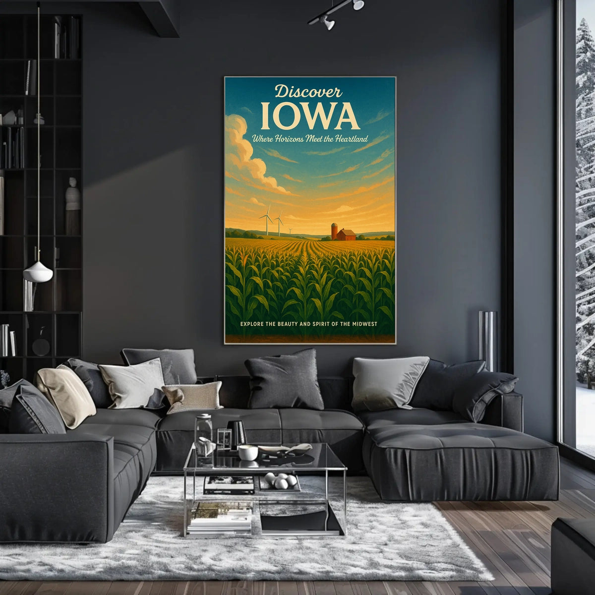 Iowa's Scenic Beauty Landscape Vintage Midwest Poster