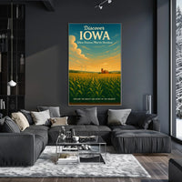 Iowa's Scenic Beauty Landscape Vintage Midwest Poster