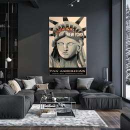 New York Adventure Pan American Poster Vintage Wall Art