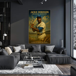 Jackie Robinson Vintage Baseball Sports Poster