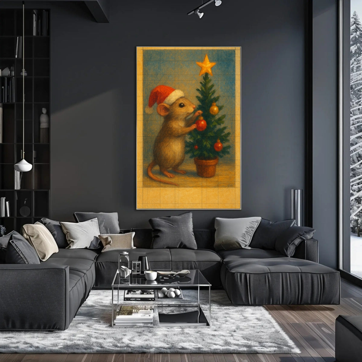 Holiday Mouse And Christmas Tree Poster