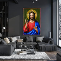 Iconic Portrait of Jesus Christ Poster
