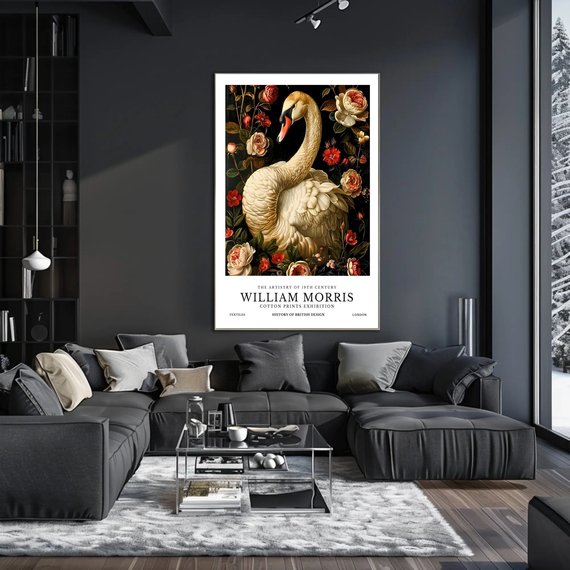 William Morris-Inspired Artistic Poster with Floral Elegance