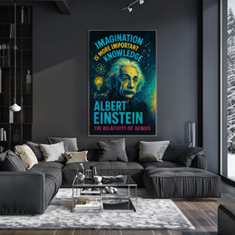 Albert Einstein Imagination Knowledge Inspirational Poster Art