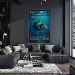 Triggerfish Ocean Art Print: Educational Animal Poster