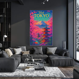 Visit Tokyo Cherry Blossoms Mount Poster
