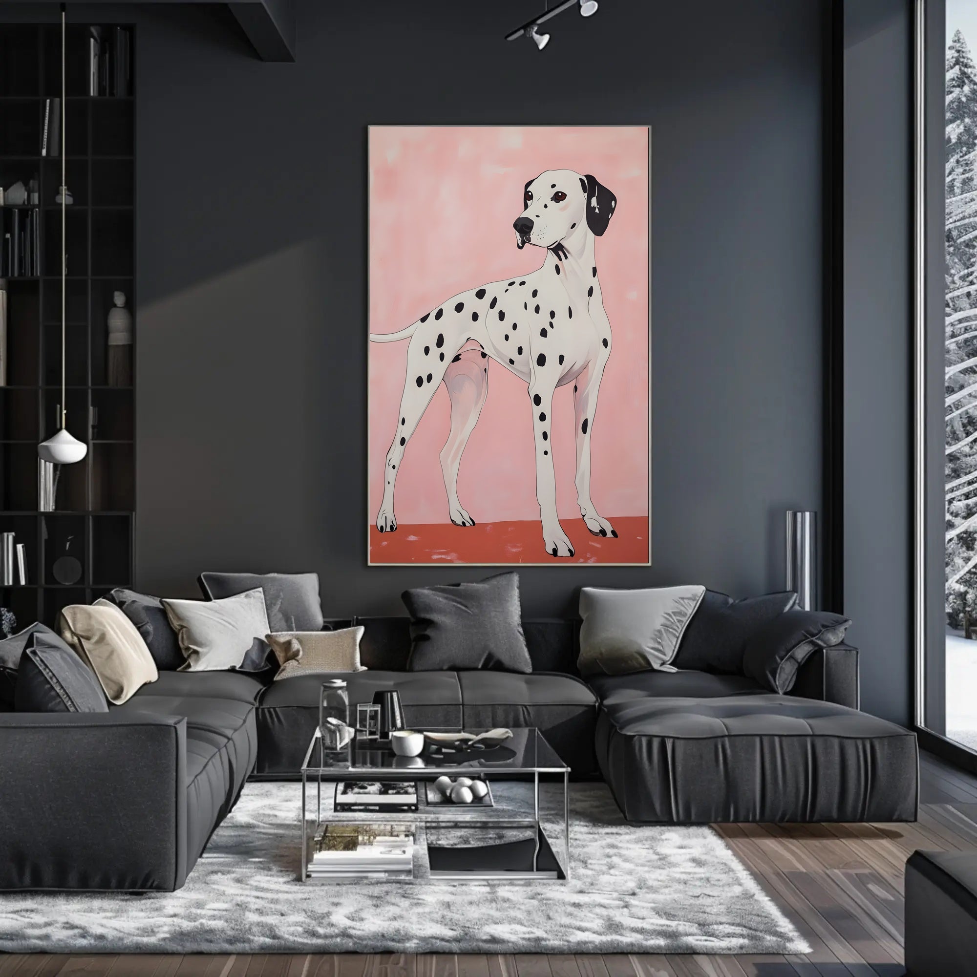 Dalmatian Portrait Poster Modern Minimalist Wall Art