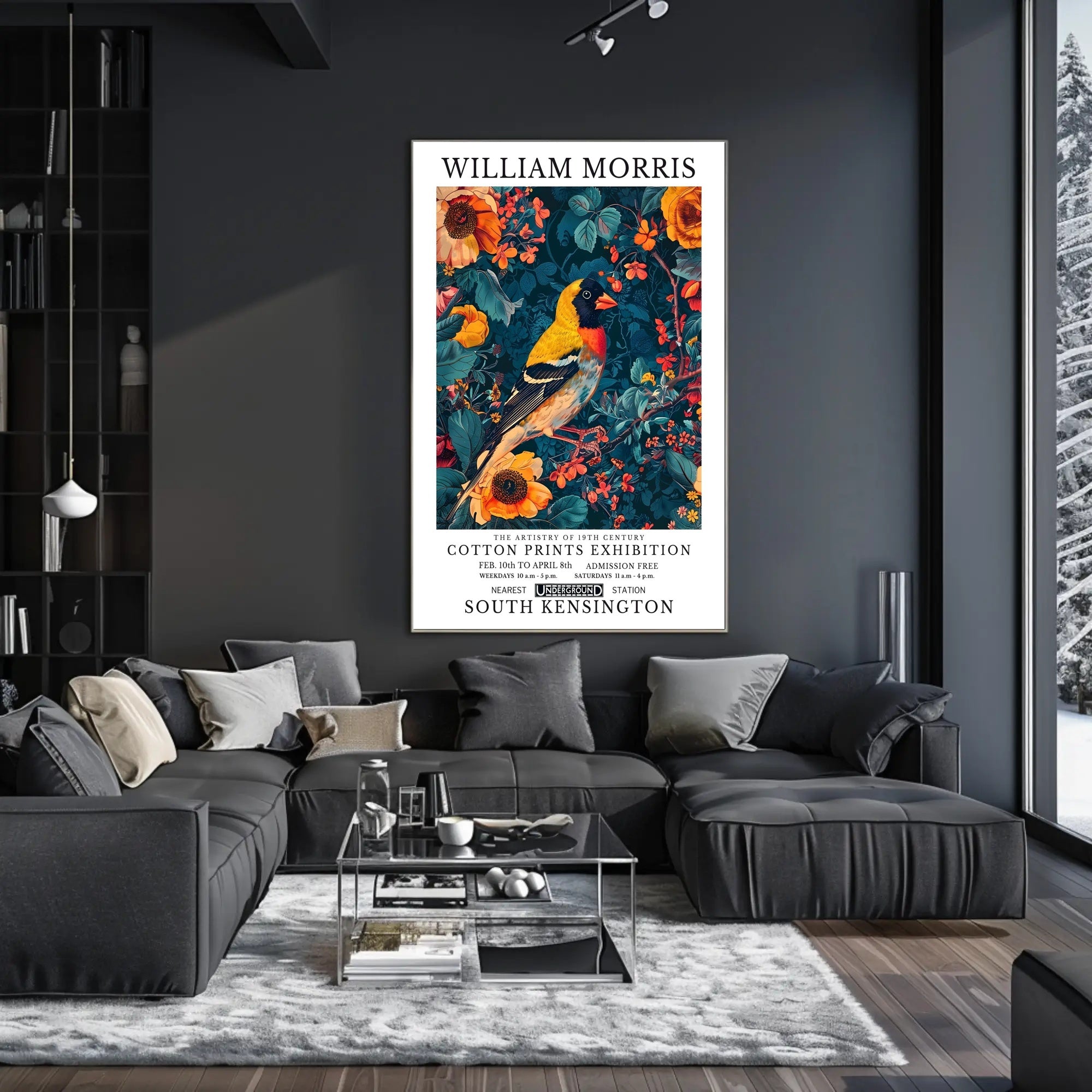 William Morris Nature-Inspired Decorative Art Exhibition Poster