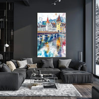 Lucerne Chapel Bridge And Old Town Switzerland Poster