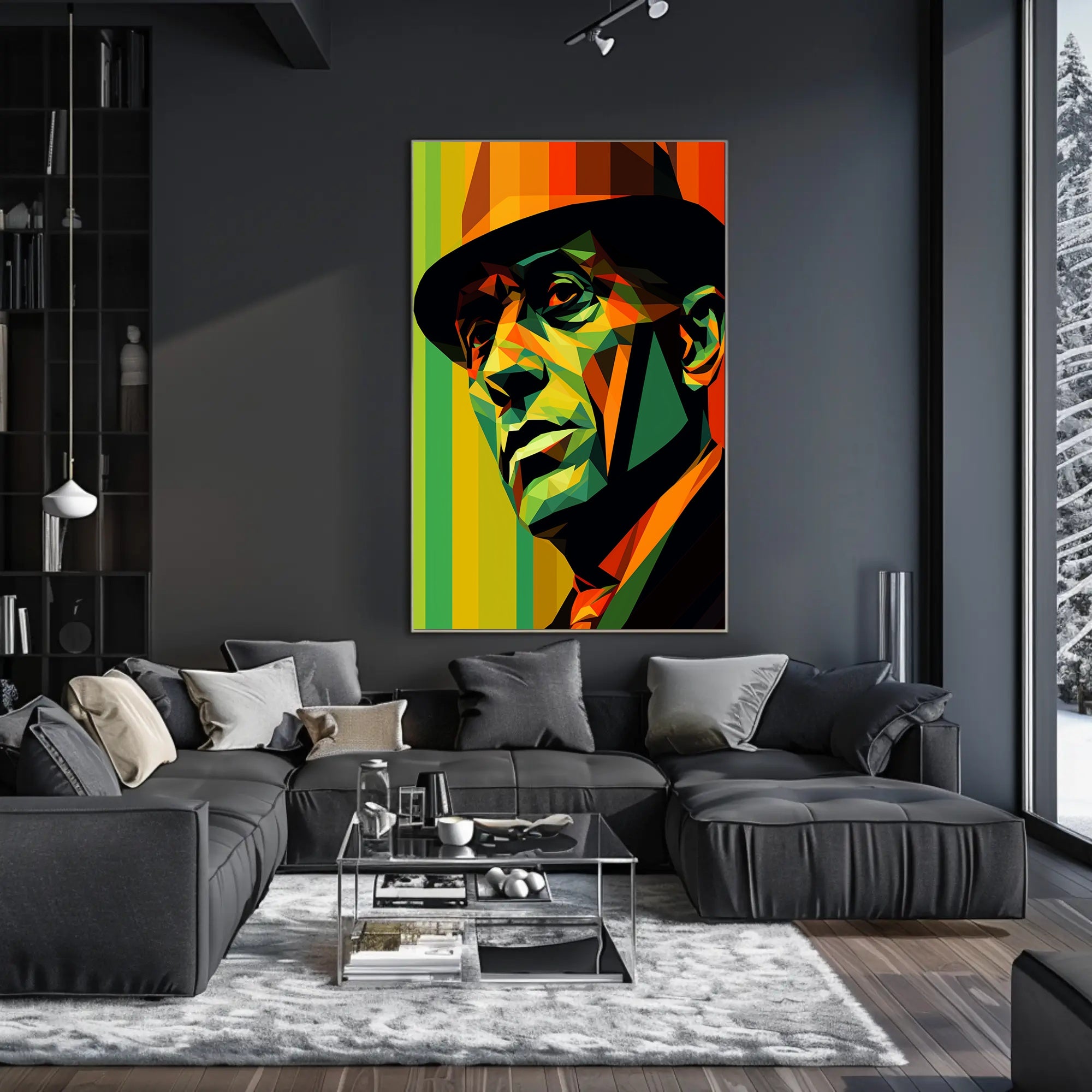 Vibrant Geometric Portrait Poster PosterGoat