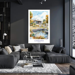 Canberra in Watercolor Poster PosterGoat
