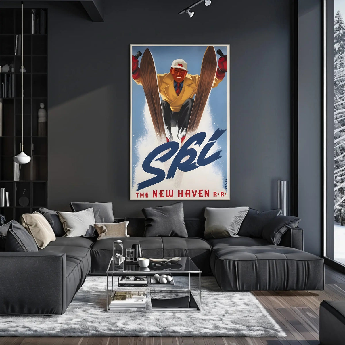 Ski the New Haven R.R Poster