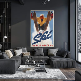 Ski the New Haven R.R Poster
