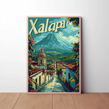 Xalapa Mexico Volcano Colonial Town View Travel Poster Travel Poster