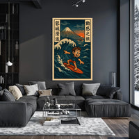 Surfing Adventure in Japan Poster